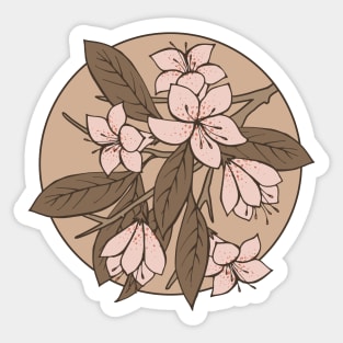 Pink and Brown Sakura Branch Sticker